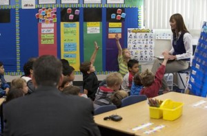 Teacher and students