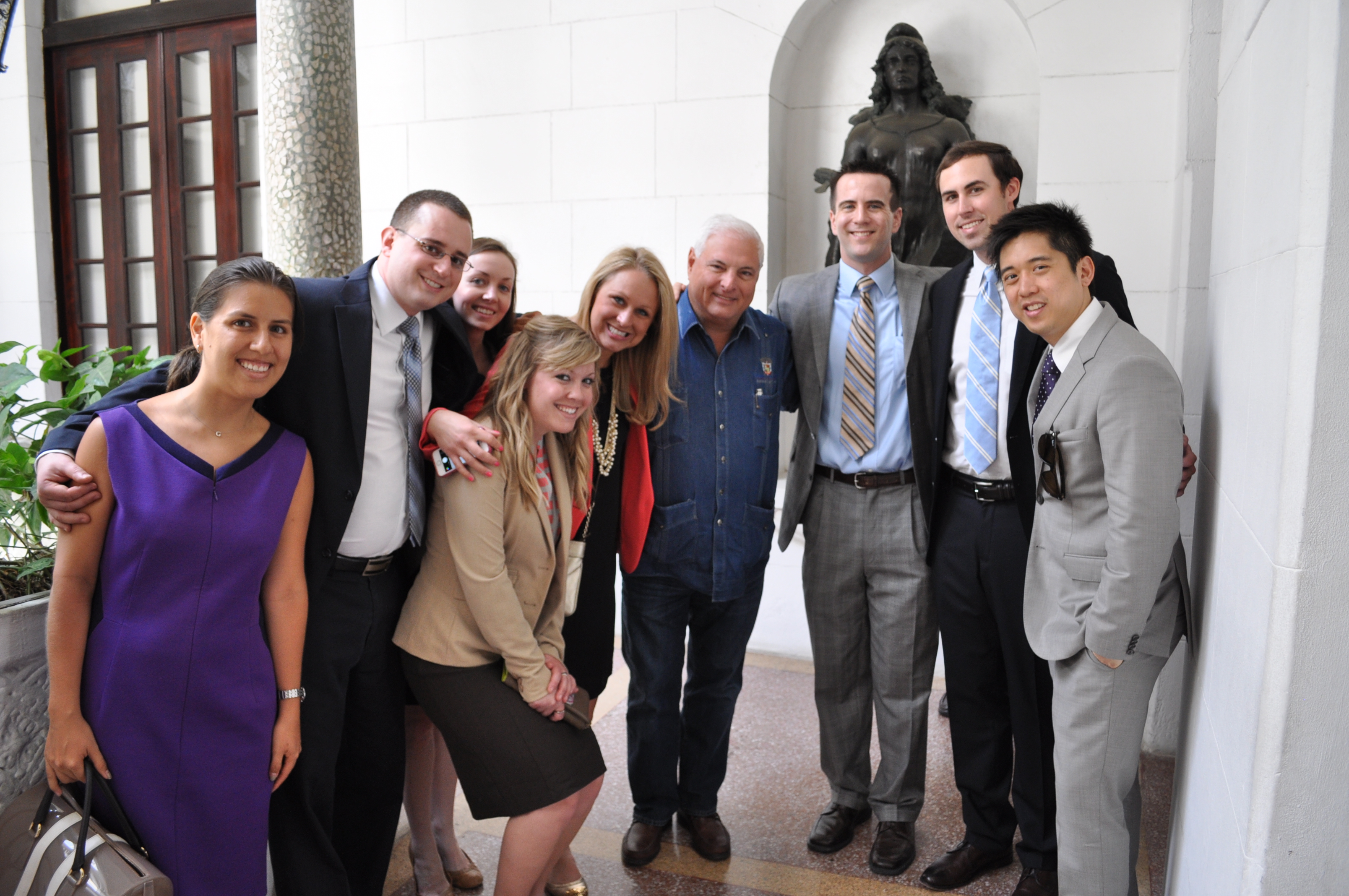 Campbell Law students with Prof. Osborn and the President of Panama