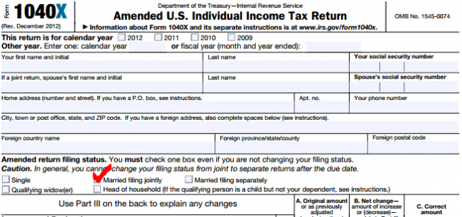 IRS Form 1040X