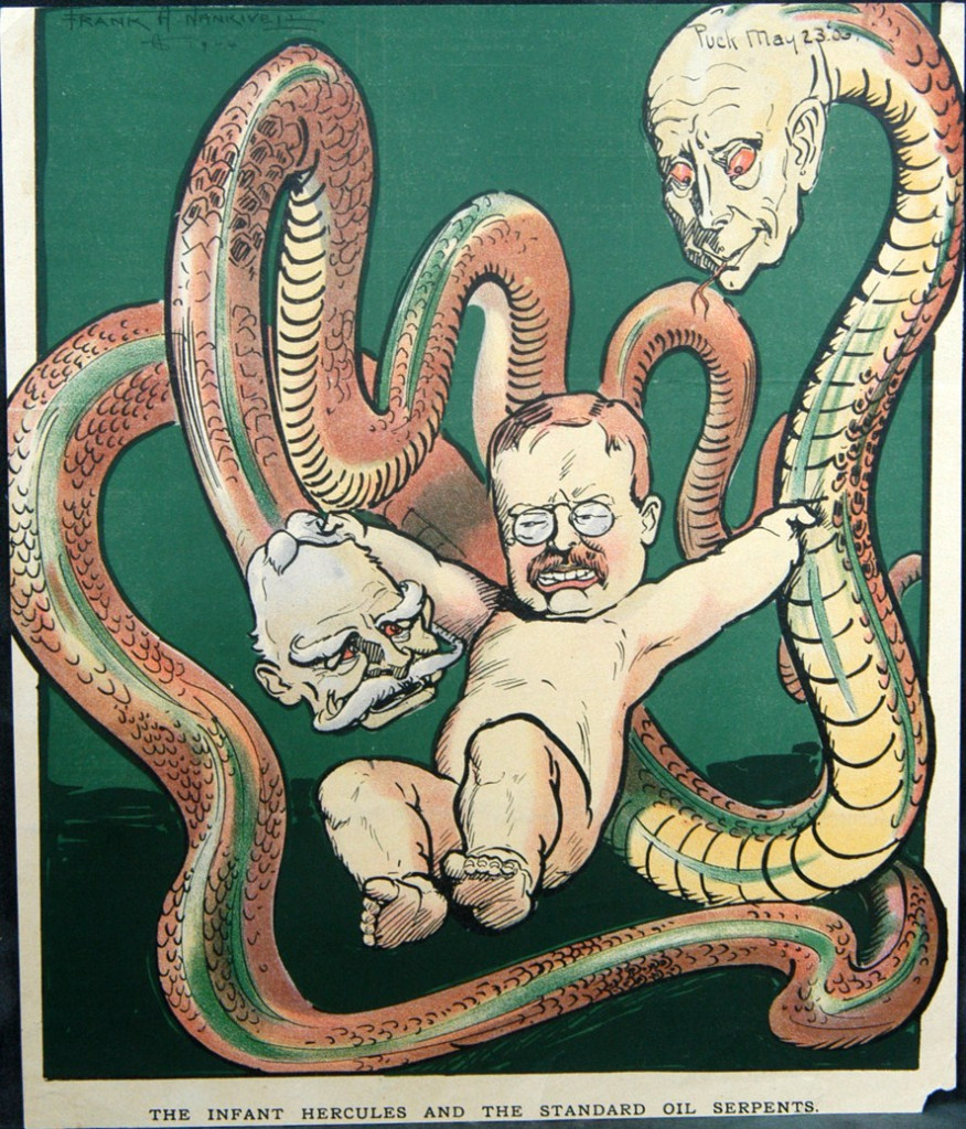 The Infant Hercules (Teddy Roosevelt) and the Standard Oil serpents, May 23, 1906
